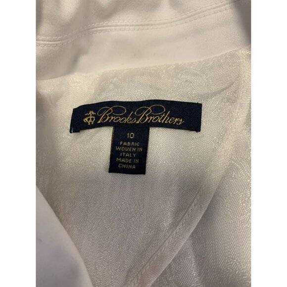 Brooks Brothers 10 White Stretchy Cotton Italy Blazer Jacket Coastal - Picture 4 of 10
